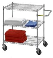 Adjustable Utility Cart w/3 Wire Shelves